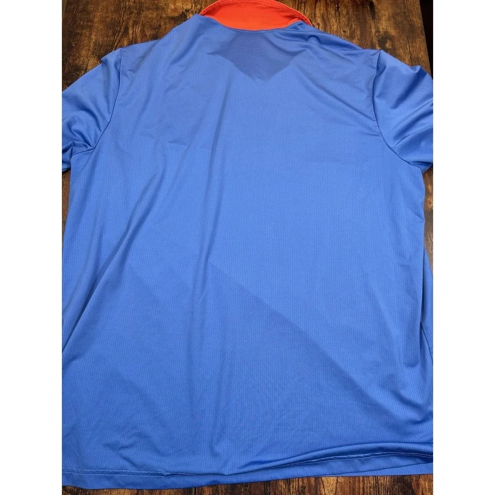 Adidas Men's Climacool Golf Performance Polo Shirt Blue Navy Orange Size XL